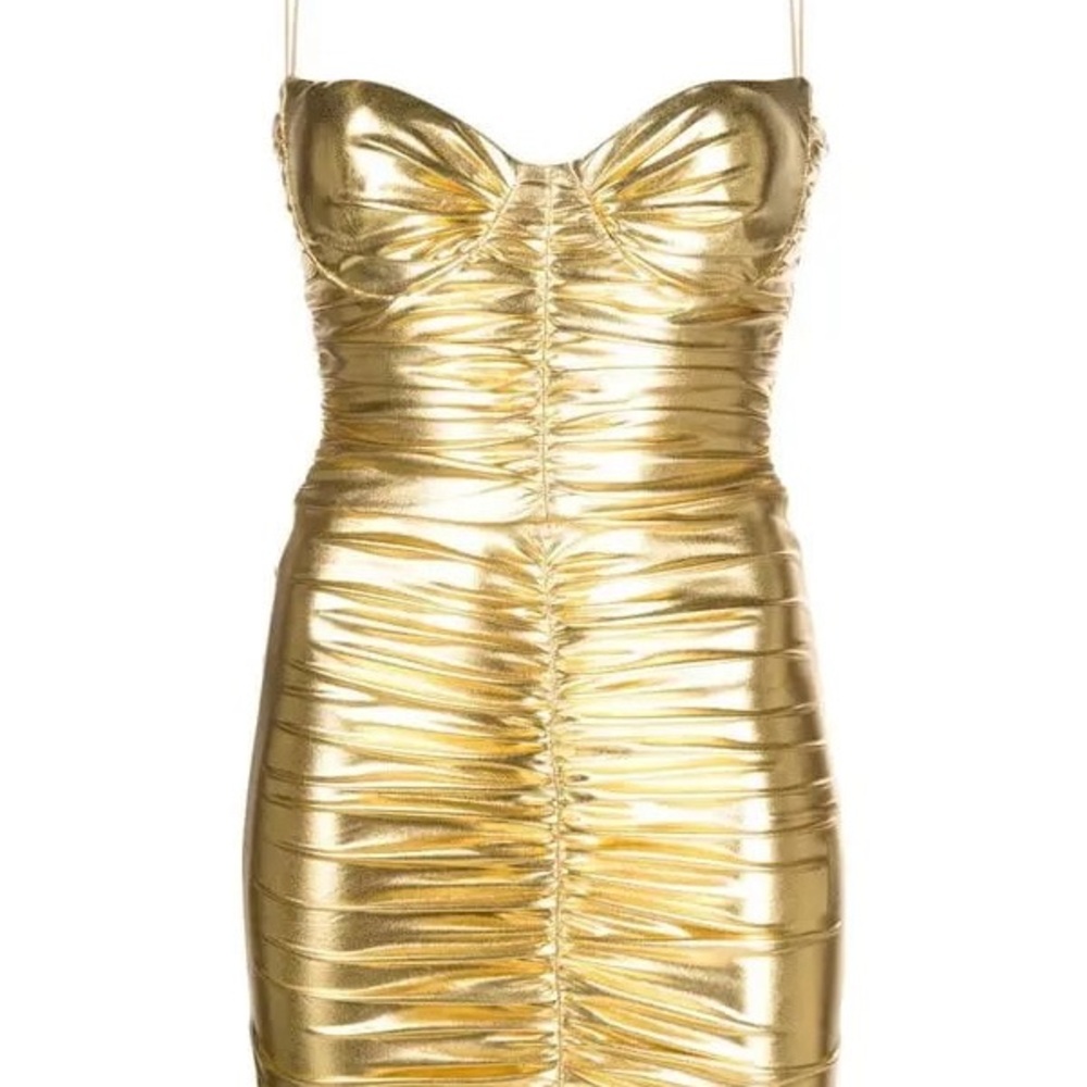 ALEX PERRY
Corin Ruched Metallic Minidress